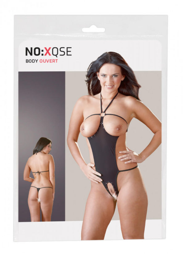 NO:XQSE - Otevřené erotické štrasové body - černé