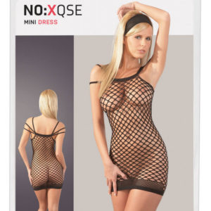 NO:XQSE - síťované erotické minišaty - černé