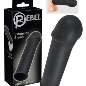 Rebel - návlek na penis s velkým žaludem (černý)