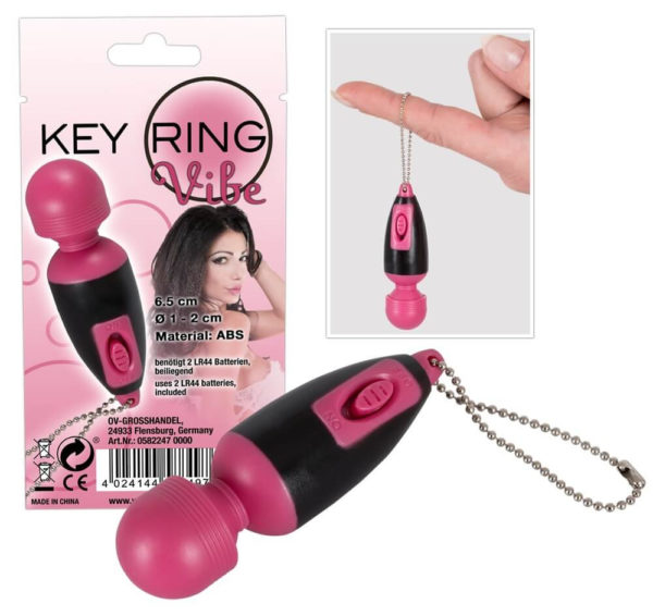 You2Toys Key Ring Vibe - masážní mini vibrátor (černo-růžový)