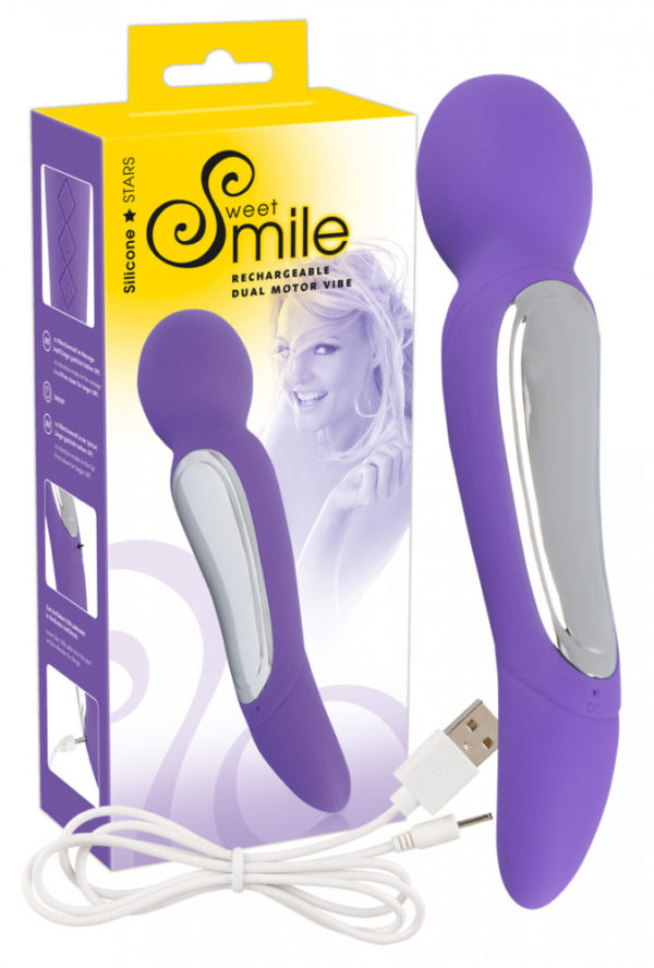 SWEET SMILE Wand Dual Motor Vibe – masážní vibrátor (fialový)
