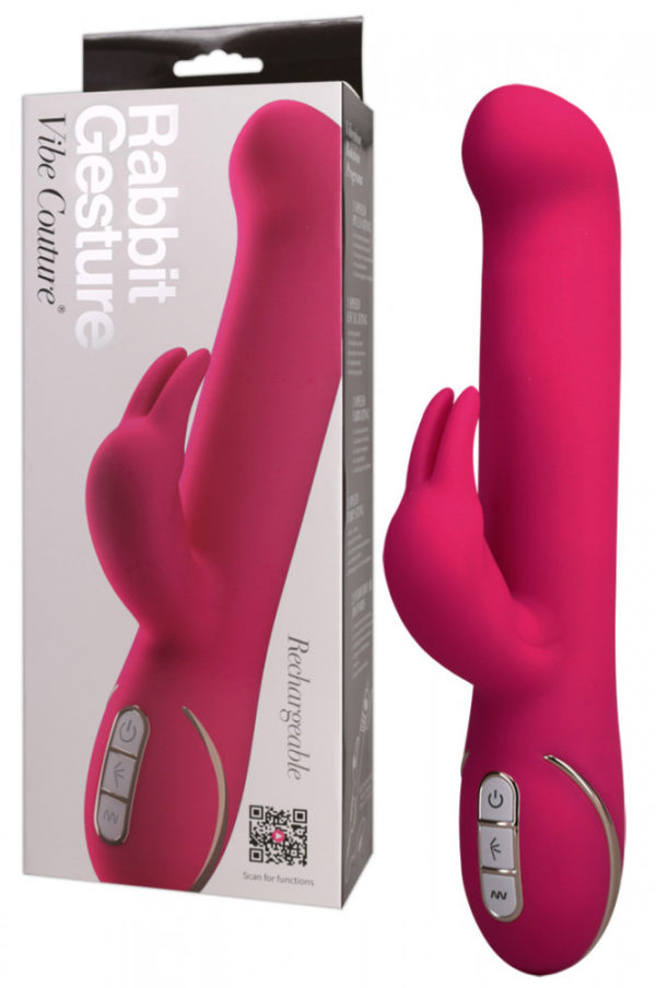 Vibe Couture Rabbit Gesture - pokyvující vibrátor ve tvaru zajíčka (růžový)