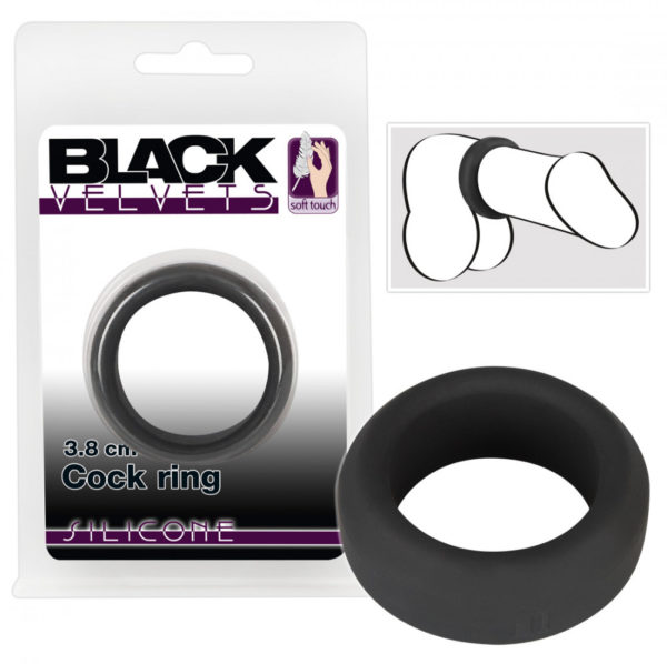 You2Toys Black Velvet Cock Ring - krúžok na penis (3
