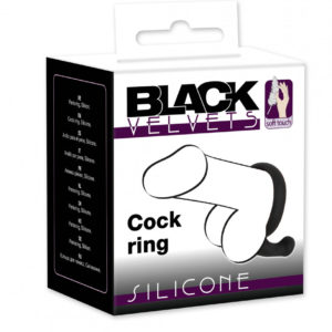 You2Toys Black Velvet Cockring - krúžok na penis zo stimulátorom hrádze (čierny)