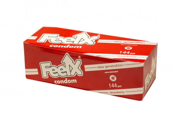 Feelx condom strawberry – kondomy s příchutí jahoda (144 ks)