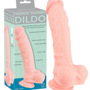 Medical Silicone Dildo - dildo z lékařského silikonu (24 cm) - tělová barva