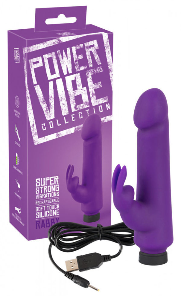 Power Vibe Raby - nabíjecí vibrátor s ramínkem na klitoris (tmavě fialový)