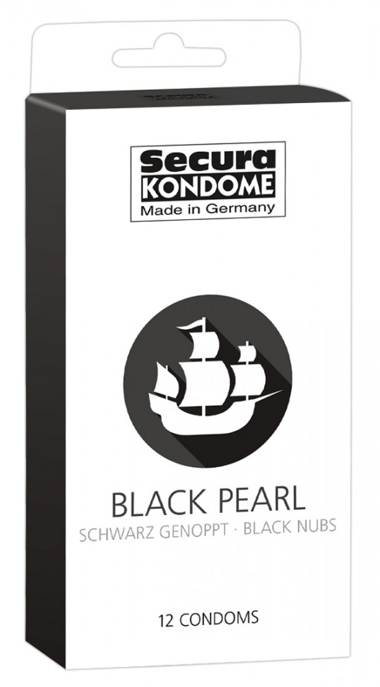 Secura Black Pearl - perličkové černé kondomy (12 ks)