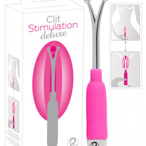 Deluxe vibrační tyč na stimulaci klitorisu (růžová-stříbrná)