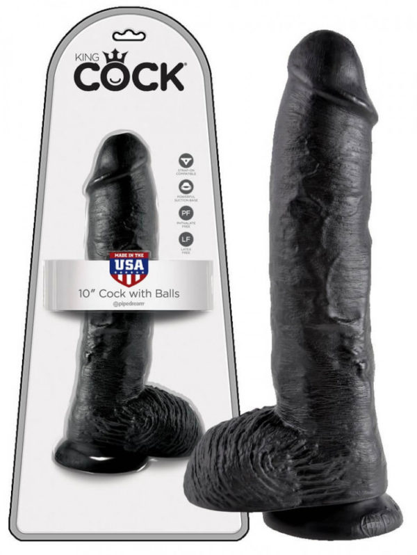 King Cock 10 dildo s varlaty (25cm) - černé