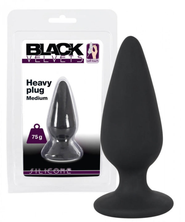 Black Velvet Heavy - 75 g-ové anální dildo (černé)