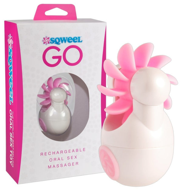 Sqweel GO - vibrátor s rotačními jazýčky (bílý)