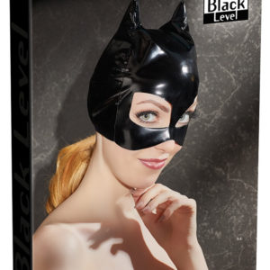 Black Level - kočičí maska z lakové látky (černá)