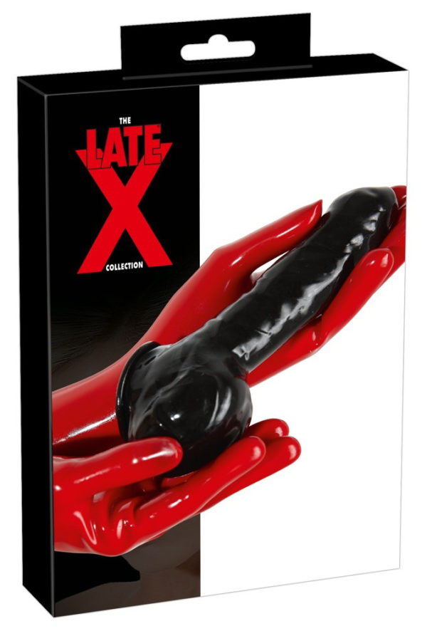 LATEX - latexový návlek na penis a varlata (černý)