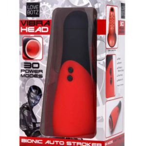 Bionic Auto Stroker - vibrační masturbátor hluboké hrdlo (červený-černý)
