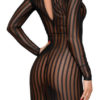 transparent striped dress (black)