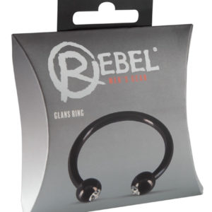 Rebel glans Ring - šperkový kroužek na varlata s kamínky