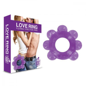 Love in the Pocket Love Ring - kroužek na penis s kuličkami (fialový)