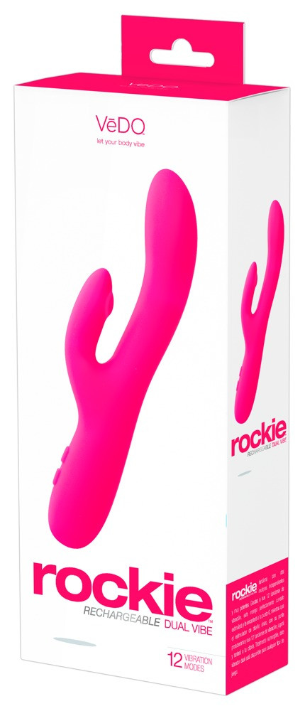 VeDO Rockie - nabíjecí vibrátor na bod G s ramínkem na klitoris (růžový)