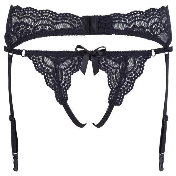 Cottelli - Thin Lace Garter and Bottom (Black)