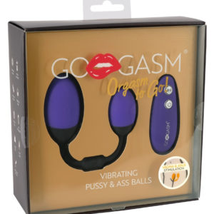 GoGasm Pussy & Ass - dvojice nabíjecích vibračních vajíček (fialová-černá)