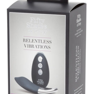 Padesát odstínů šedé Relentless Panty - nabíjecí vibrátor na klitoris s dálkovým ovladačem (černo-stříbrný)