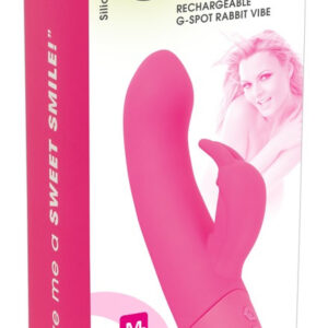 SMILE G-spot Rabbit - nabíjecí vibrátor na bod G s ramínkem na klitoris (růžový)