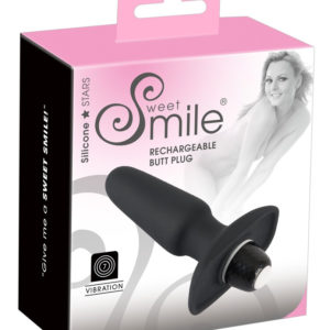 Smile Butt Plug - nabíjecí silikonový anální vibrátor (černý)