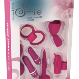 Smile Couples - stimulační vibrátorová souprava pro páry - ostružinová (7 dílná)