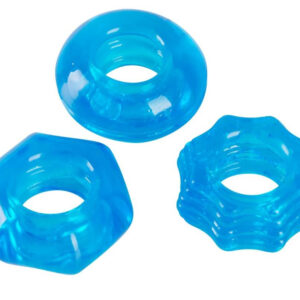 You2Toys Stretchy - trojice silikonových kroužků na penis (modrá)