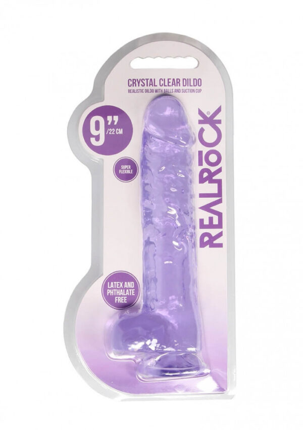 9 Realistic Dildo With Balls - Purple"