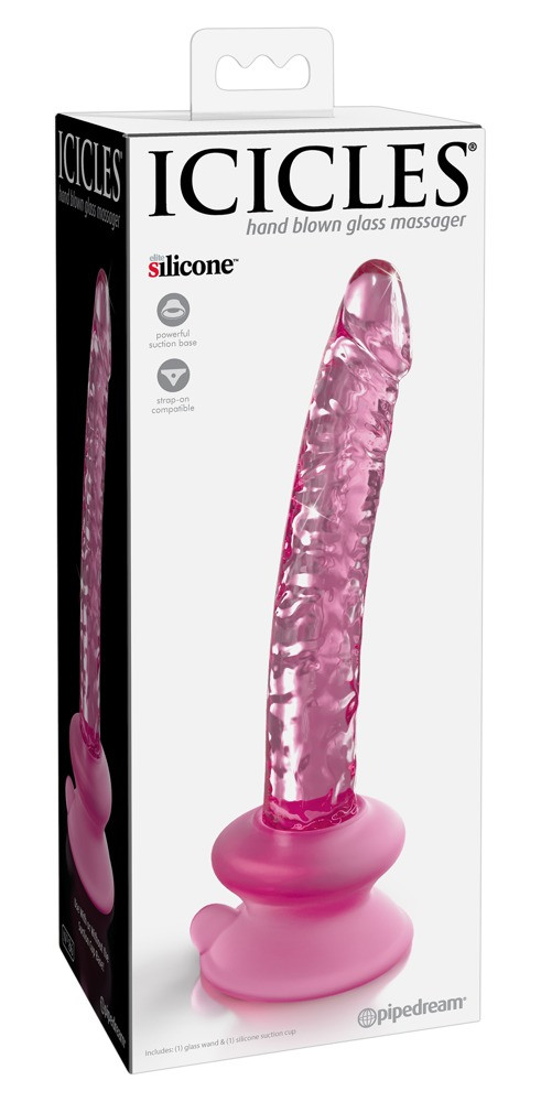 Icicles No. 86 - Penis Glass Dildo (Pink)