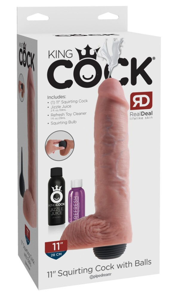 King Cock 11 - lifelike squirting dildo (28cm) - natural