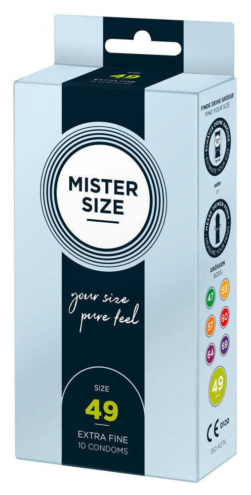 Mister Size tenký kondom - 49mm (10ks)