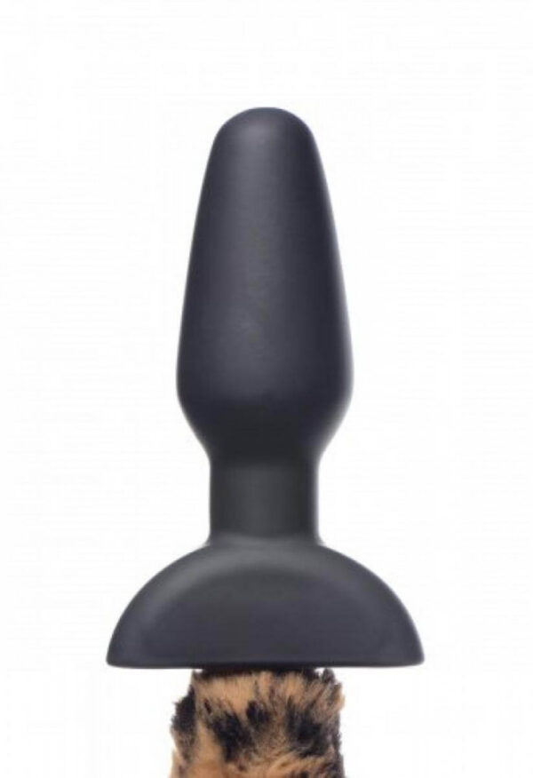 Moving and Vibrating Anal Plug Panther Tail