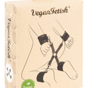 Vegan Fetish - Cross Strap Wrist and Ankle Clamp Set (Black)