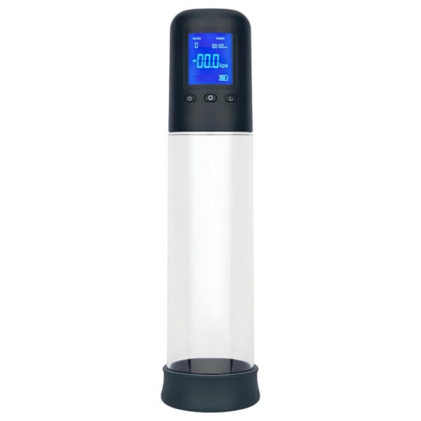 Boners - automatická LCD pumpa na penis (průhledná-černá)