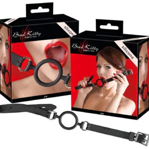 Bad Kitty - silikonový kroužkový roubík (černý)