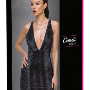 Cottelli Party - šaty s hadím vzorem (černé)