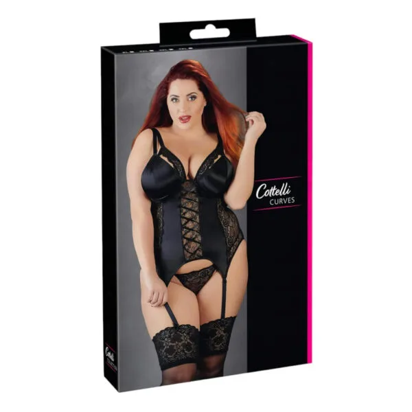 Cottelli Plus Size - variabilní podvazkový top (černý)