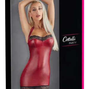 Cottelli - lesklé minišaty (červené) - XL