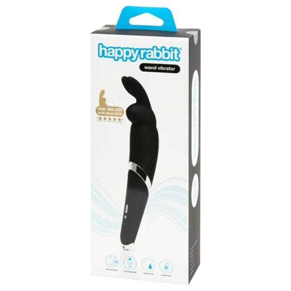 Happyrabbit Wand - akumulátorový masážní vibrátor (černý)