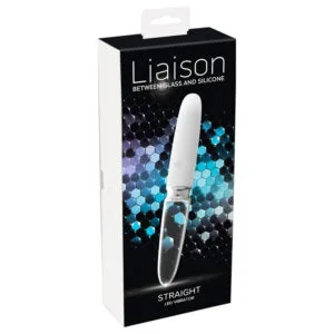 Liaison Straight - nabíjecí LED vibrátor (průhledný-bílý)