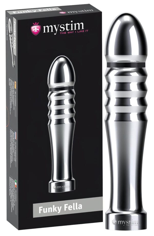 Mystim Funky Fella - žebrované elektro dildo