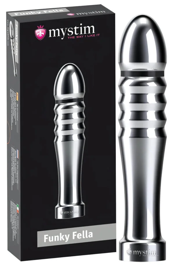 Mystim Funky Fella - žebrované elektro dildo