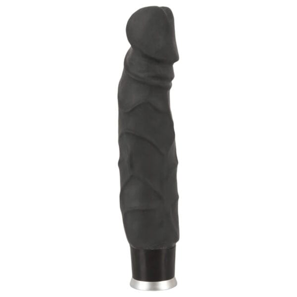 Přírodní kožní vibrátor - černý (22 cm)