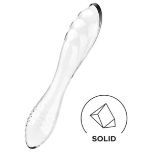 Satisfyer Dazzling Crystal 1 - oboustranné skleněné dildo (průhledné)