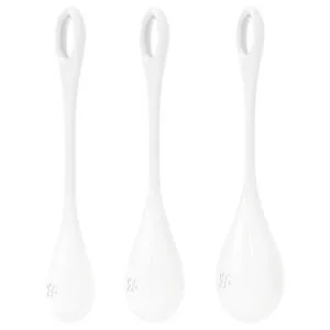 Satisfyer Yoni Power 1 - Sada gejšiných koulí - bílá (3 ks)