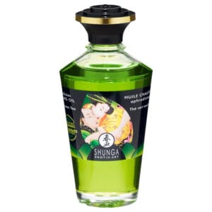 Shunga - hřejivý masážní olej - zelený čaj (100ml)