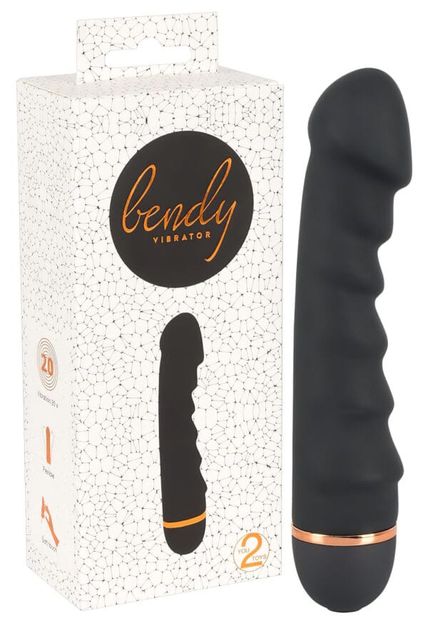 You2Toys - Bendy Ripple - vroubkovaný vibrátor (černý)